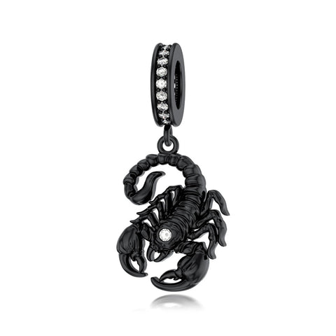 Sterling Silver Cubic Zircon Koala Pig Butterfly Scorpion Dragonfly Bead Charms
