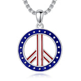 Sterling Silver Peace Sign Coexist Peace Symbol Pirate Tree of Life Thor's Hammer Wolf Raven Viking Series Necklace