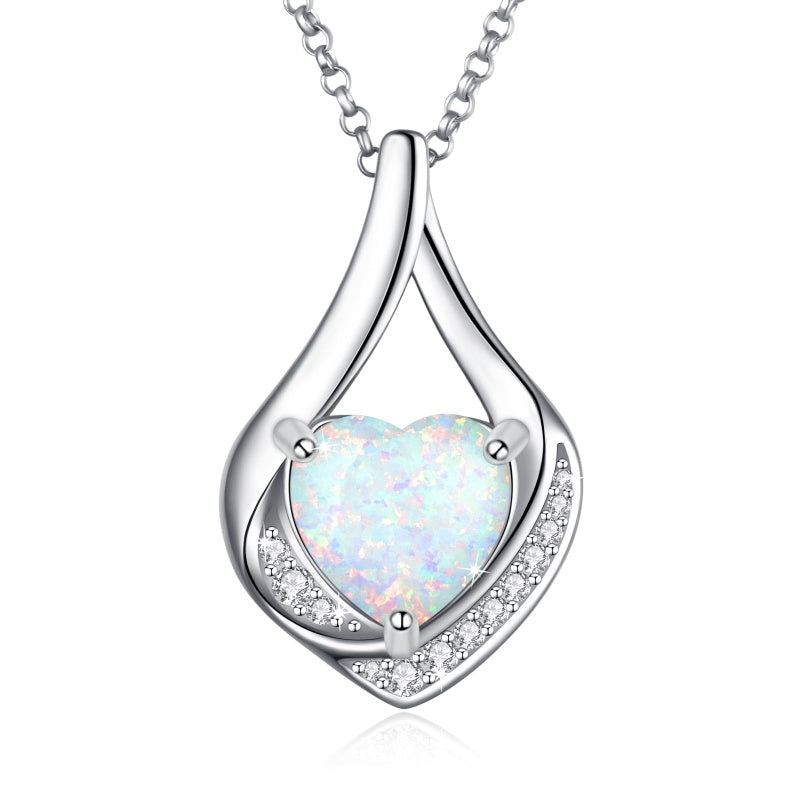 Sterling Silver Heart Shape Tear Dangle Urn Necklace for Ashes