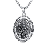 Sterling Silver Saint Joseph St Michael Saint Peter Saint Christopher Religious Pendant Necklace