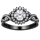 Sterling Silver 10K 14K 18K Gold Custom Engraved Moissanite Engagement Wedding Ring