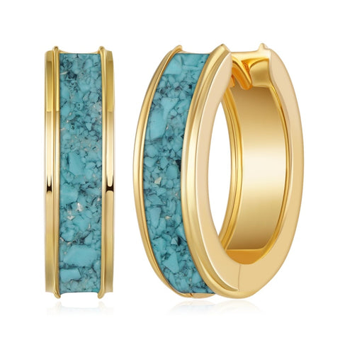 14K Gold Plated Viking  Hoop Earrings for Men