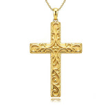 14K Gold Plated Cross Pendant Christian Necklace Baptism Religious Faith Jewelry