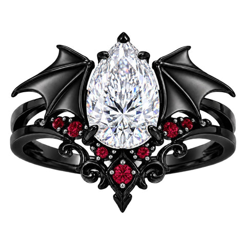 Sterling Silver 10K 14K 18K Gold Custom Engraved Moissanite Engagement Wedding Ring Halloween Gift