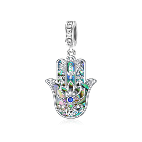 Sterling Silver Hamsa Charmfor Women Men Amulet Protector Jewelry Gifts