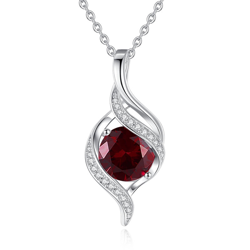 Sterling Silver Teardrop Birthstone Infinity Love Necklace for Women
