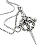 Crown of Thorns Religious Nail Cross Pendant Necklace