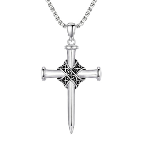 Sterling Silver Cross Pendant Necklace Christian Religious Jewelry Gifts for Anniversary