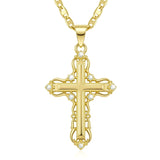 Minimalist Cross Pendant Necklace 14K Gold Plated for Women Faith Jewelry Religious Gifts