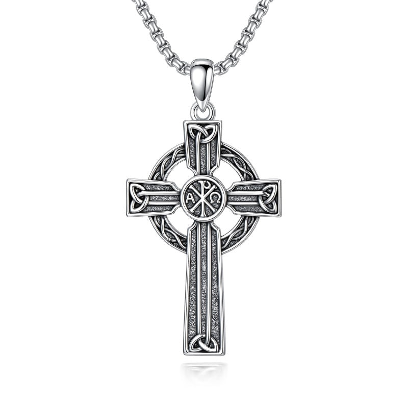Sterling Silver Cross Pendant Necklace Christian Religious Jewelry Gifts for Anniversary