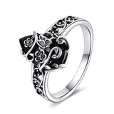 Sterling Silver Vintage Cat Butterfly Dragonfly Hummingbird Snake Ring for Women