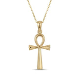 14K Gold Plated Coptic Ankh Cross Necklace for Women Faith Christian Gifts