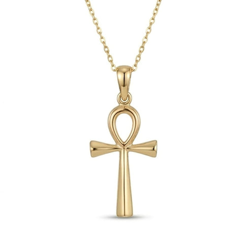 14K Gold Plated Coptic Ankh Cross Necklace for Women Faith Christian Gifts