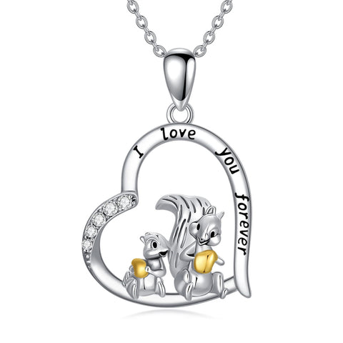 Sterling Silver Squirrel Pendant Necklace