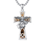 Sterling Silver Marines Cross Pendant Necklace for Men