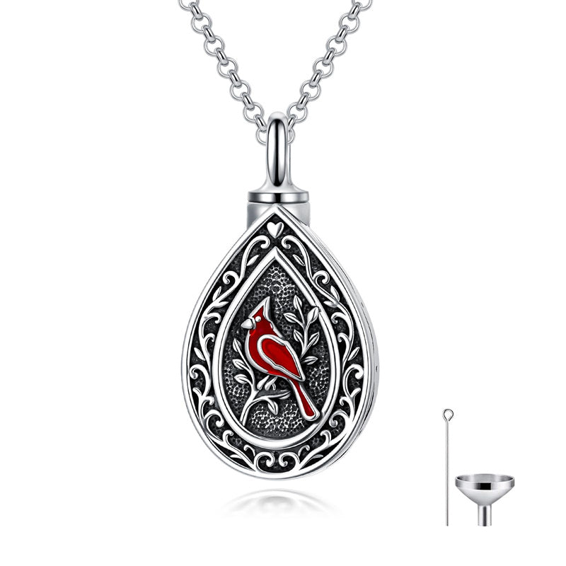 Sterling Silver Bumble Bee  Butterfly Cardinal Cross Dragonfly Hummingbird Paw Print Urn Necklace for Ashes