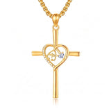 14K Gold Plated Stethoscope Caduceus Cross Pendant Necklace for Women