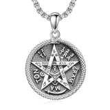 Sterling Silver Triple Moon Goddess Tetragrammaton Lilith Hecate  Pagan Wiccan Amulet Pendant Necklace