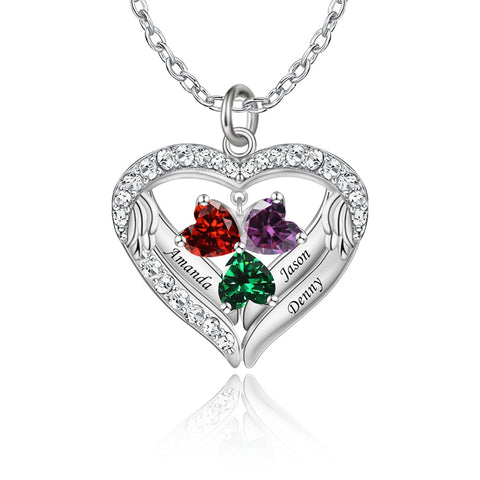 Copper Sterling Silver Simulated Birthstone Name Pendant Necklace for Mom