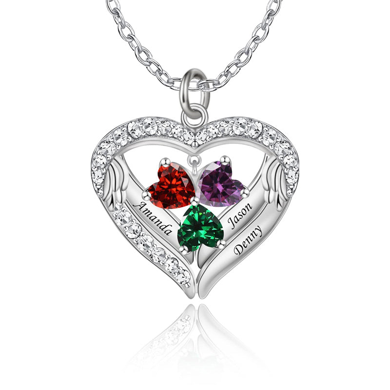Copper Sterling Silver Simulated Birthstone Name Pendant Necklace for Mom