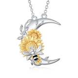 Sterling Silver Heart Bee Dragonfly Butterfly Hummingbird Sunflower Animal Pendant Necklace  Gifts for Christmas