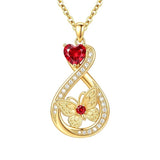 14K Gold Plated Infinity Birthstone  Butterfly Cross Necklace for Women