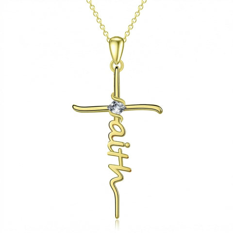 14K Gold Plated Cross Necklace for Women