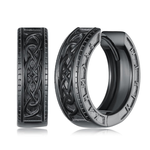 14K Gold Plated Viking  Hoop Earrings for Men