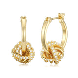 14K Gold Plated Cubic Zirconia Knot  Earrings for Women