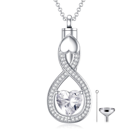 Sterling Silver Tear Dangle Urn Necklace for Ashes
