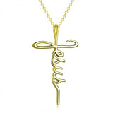 14K Gold Plated Cross Necklace for Women