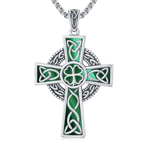 14K Gold Plated Celtic Vikin Cross Pendant Necklace Irish Jewelry Religious Protective Gift