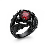 Sterling Silver 10K 14K 18K Gold 2-5CT Heart  Birthstone  Gothic Skeleton Halloween Skull Bat Ring