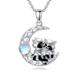 Sterling Silver Raccoon Pendant Necklace