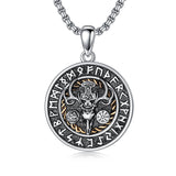 Sterling Silver Amulet Medal  St Sebastian Saint Christopher Viking Deer Pendant Necklace