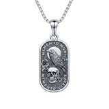 Sterling Silver Memento Mori Tree of Life Anubis Pendant Viking Amulet   Protection Pendant Necklace Halloween Gift