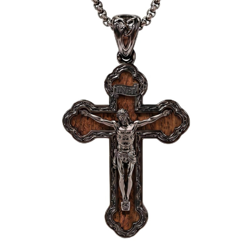14K Gold Plated Wooden Pendant Necklace Beliefs jewelry
