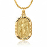 14K Gold  Plated Patron Saint Pendant Necklace Catholic Saints Religious Protective Jewelry Gift