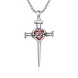 Sterling Silver Star Of David  Cross Pendant Necklace