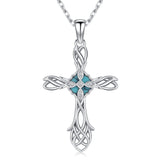 14K Gold Plated Turquoise Cross Pendant Necklace Western Jewelry for Women