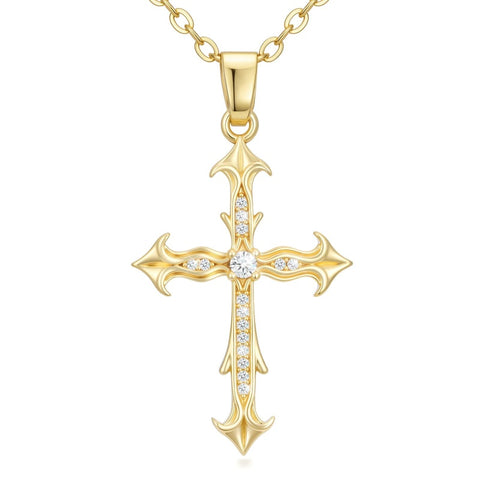 14K Gold Plated Cross Infinity  Pendant Necklace  for Women