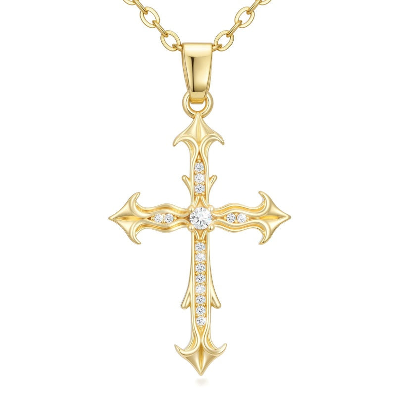 14K Gold Plated Cross Infinity  Pendant Necklace  for Women