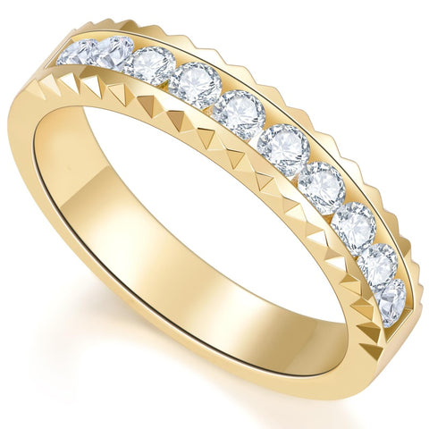 14K Gold Plated Moissanite or Lab-Grown Emerald Dainty Eternity Wedding Rings Birthday Jewelry for Her