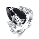 Sterling Silver Vintage Cat Butterfly Dragonfly Hummingbird Snake Ring for Women