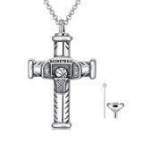 Sterling Silver Baseball Basketball Football Urn Necklace for Ashes