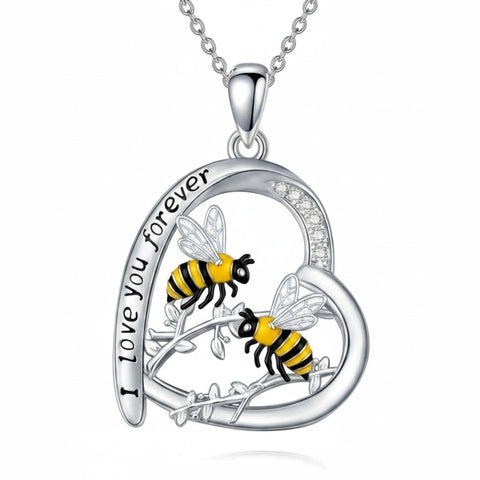 Sterling Silver Mother Daughter Squirrel Monkey Butterfly Bee Owl Necklace Engraved I Love You Forever