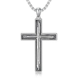 Sterling Silver Cross Religious Necklace for Men