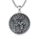 Sterling Silver Crown of Thorns Jesus St Benedict St Michael Pendant Necklace