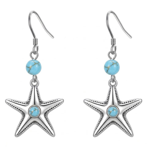 Sterling Silver Turquoise Owl Dragonfly Butterfly Hummingbird Dangle Earrings
