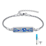 Sterling Silver Rose Butterfly Dragonfly Urn Bracelet for Ashes